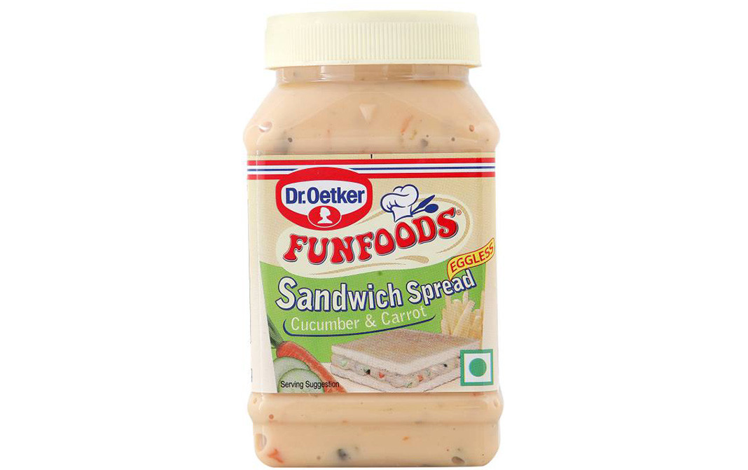 Dr. Oetker Fun foods Eggless Sandwich Spread, Cucumber & Carrot   Plastic Jar  300 grams